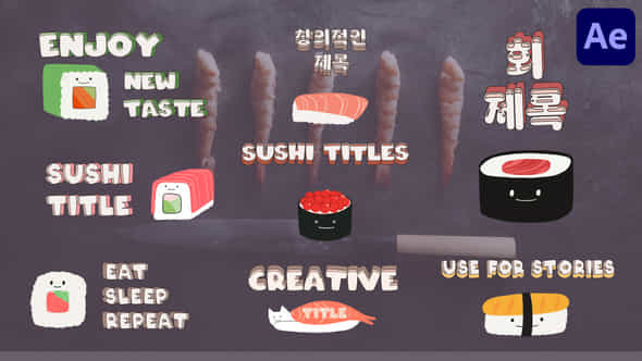 Cartoon Sushi Titles For After Effects - VideoHive 54135347