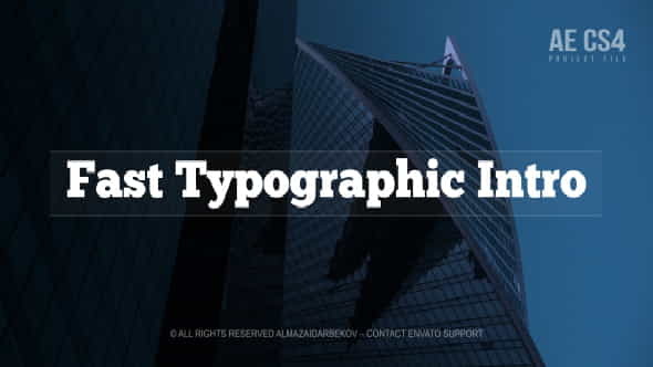 Fast Typographic Intro - VideoHive 20179190