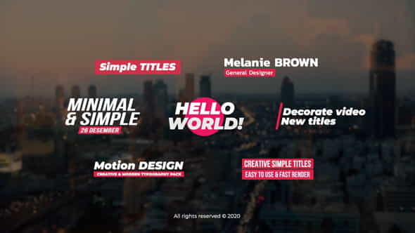 Simple Titles | After Effects - VideoHive 34773504