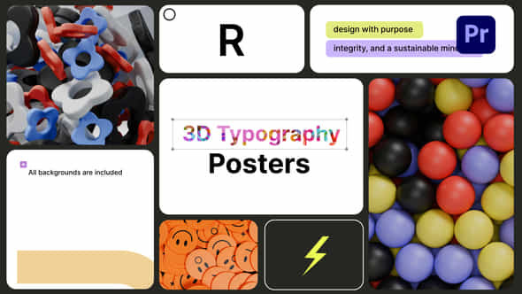 Typography Posters 3D For Premiere Pro - VideoHive 50329130