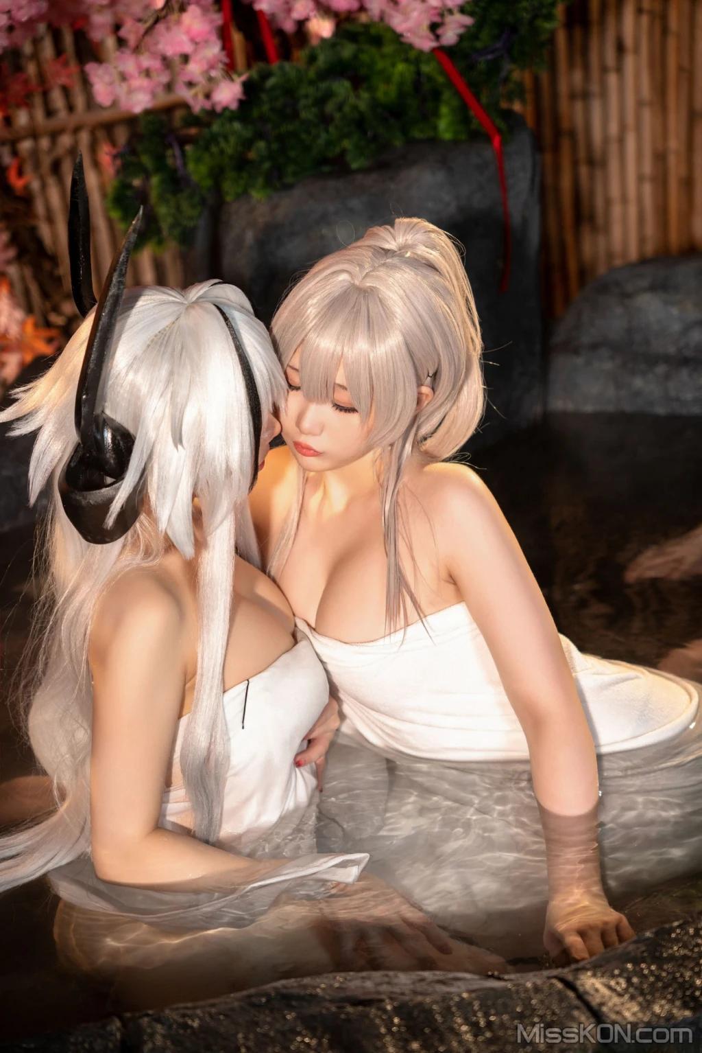 Coser@小瑶幺幺 & 九言 & 喜茶苍苍子: 碧蓝 温泉之旅 (66 photos)(24)