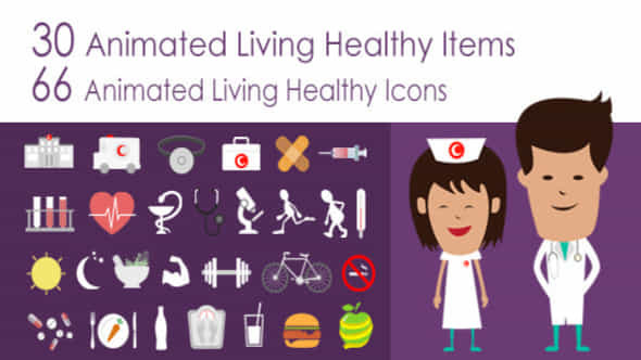 Living Healthy Infographics - VideoHive 7395697