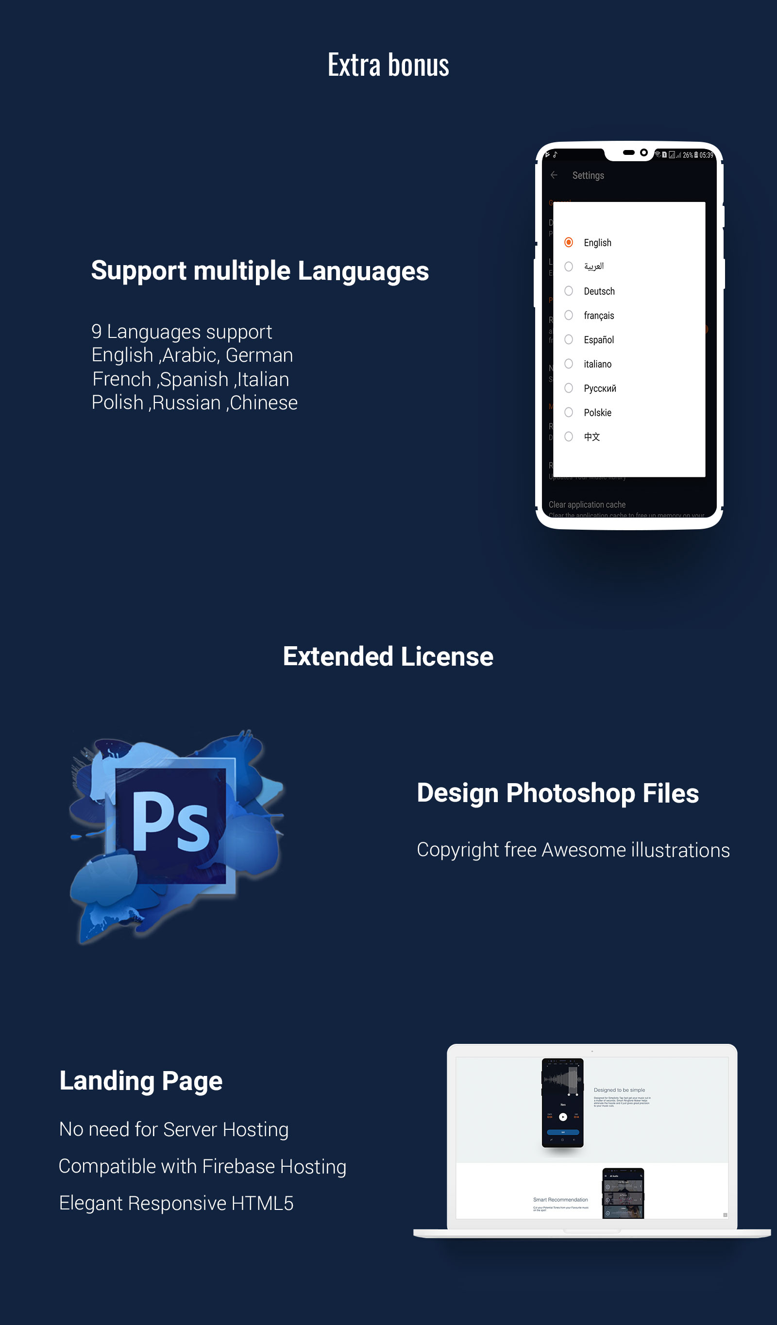 Smart Ringtone maker ( PSD files + Landing Page) - 2
