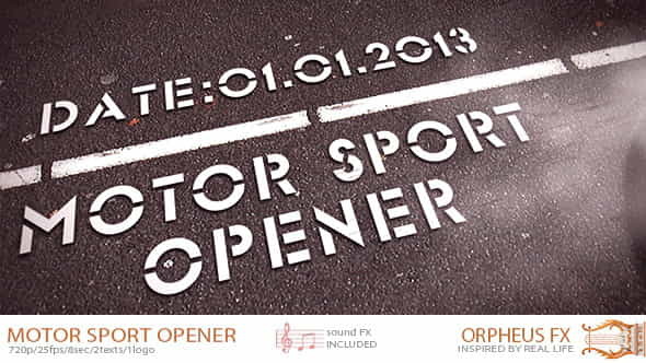 Short Motor Sport Opener - VideoHive 3801380