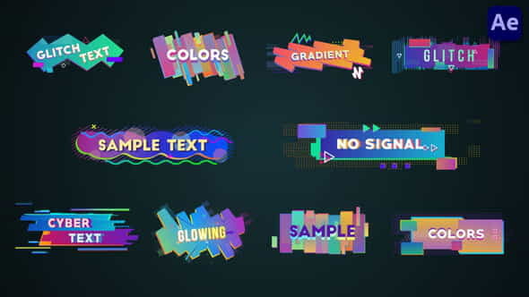 Colorful Glitch Lower Thirds - VideoHive 36113887