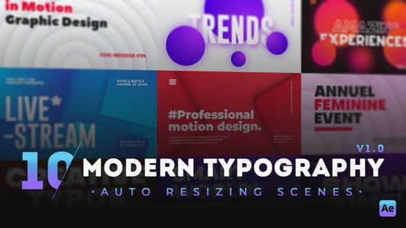 10 Modern Typography Scenes - VideoHive 31632972