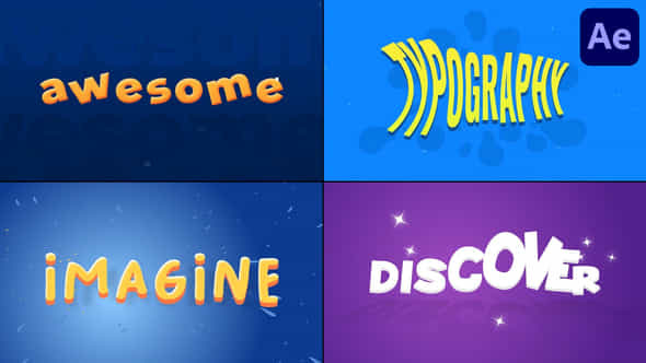 Cartoon Text Animations For After Effects - VideoHive 53415338