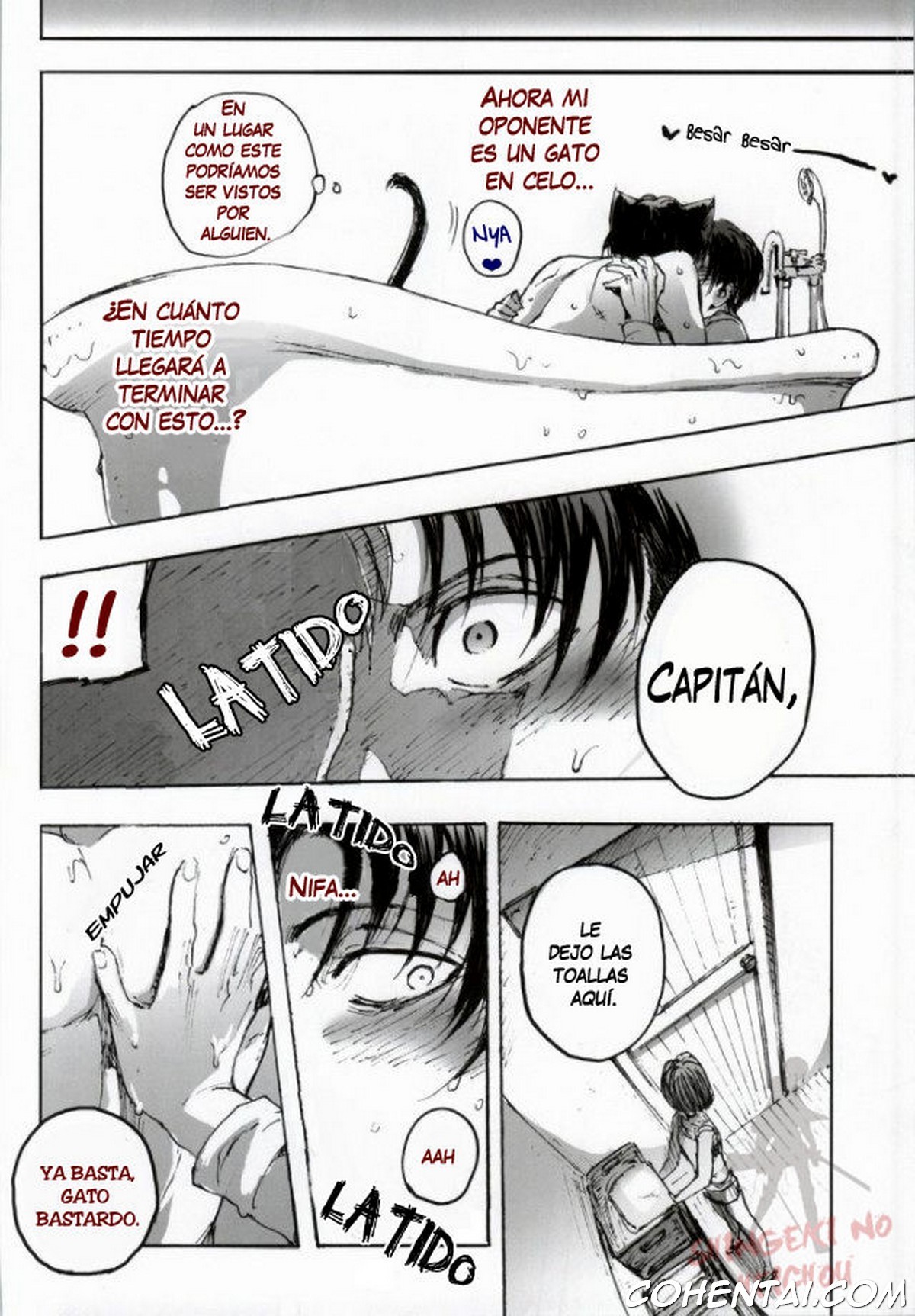 Neko ni Natta Buka ga Katte ni Hatsujou Shite Sugoku Komaru (Shingeki no Kyojin) xxx comics manga porno doujin hentai español sexo Eren Jaeger Levi Ackerman Shingeki No Kyojin | Attack On Titan