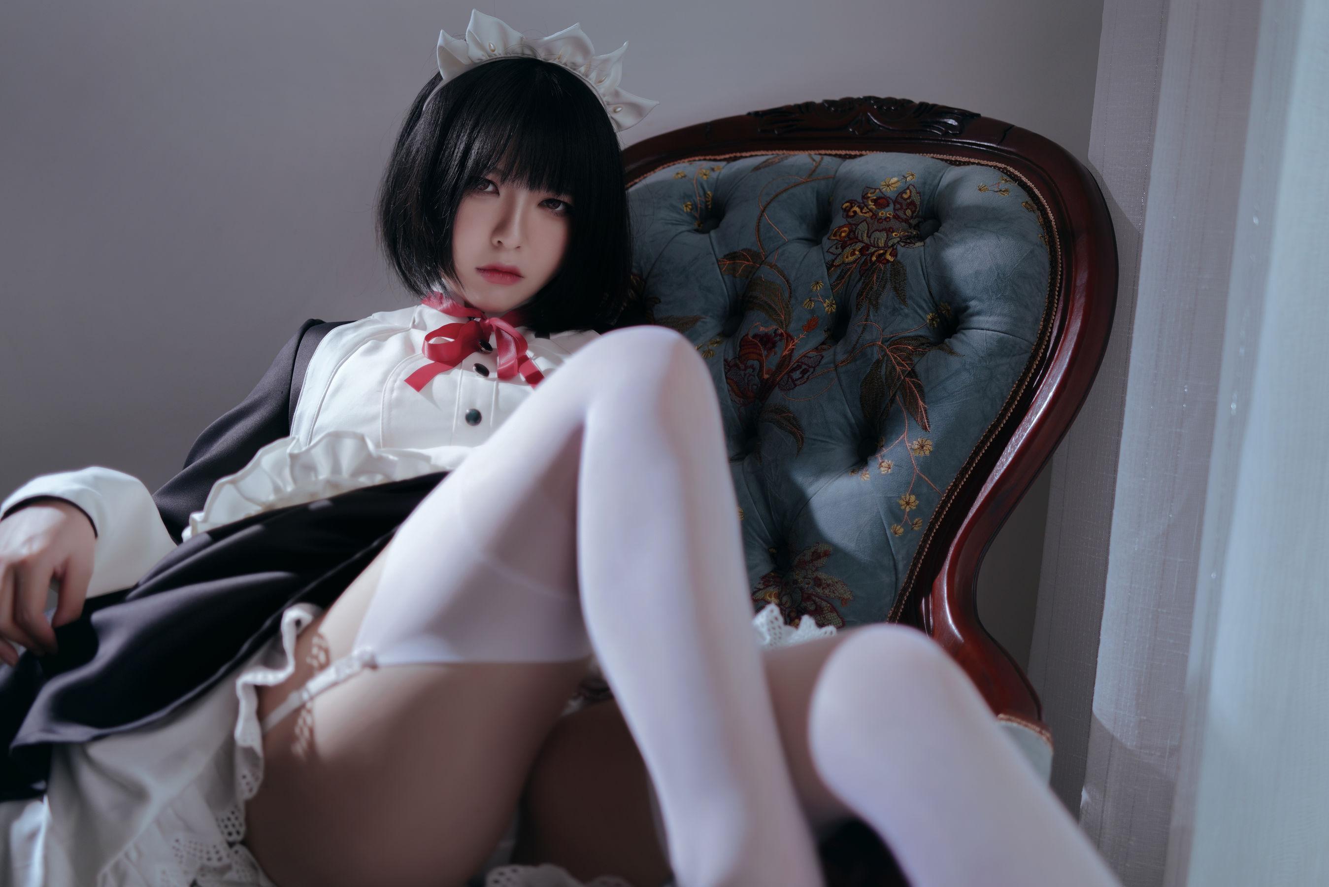 [美女Coser] 半半子 《 嫌パン メイド》 写真集(31)