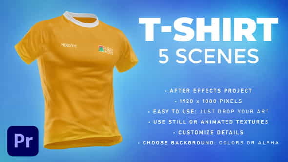 T-shirt - 5 Scenes Mockup - VideoHive 33990164