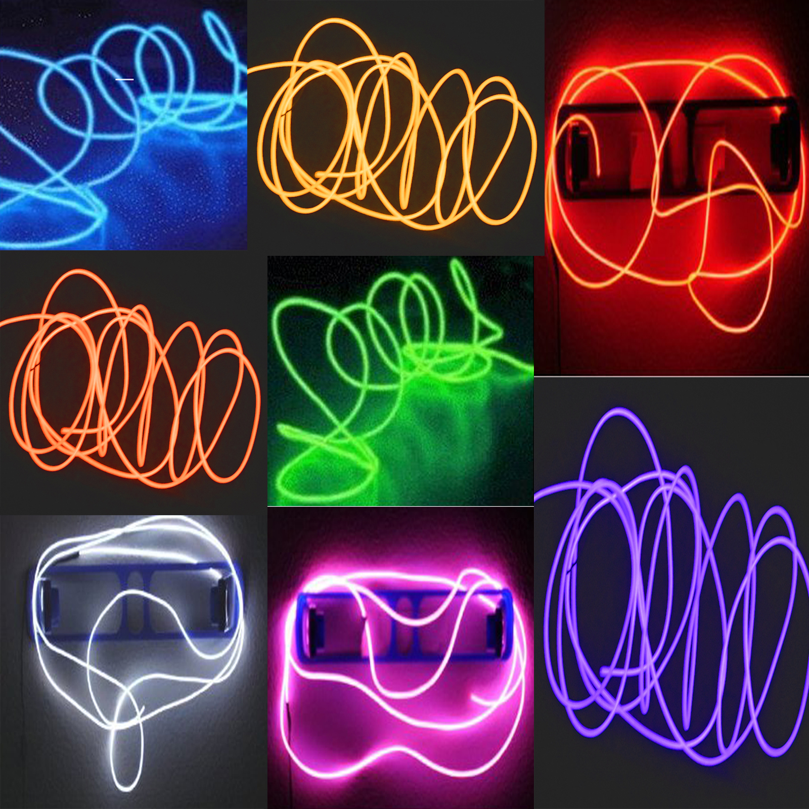 Neon LED Light Glow EL Wire String Rope Tube Car Dance Party Mm Mm Thick EBay