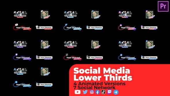 Social Media Lower Third v2 - VideoHive 31290349