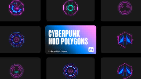 Cyberpunk HUD Polygons - VideoHive 43720097