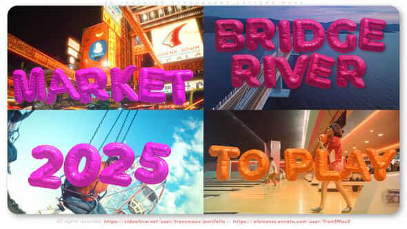 3D Inflated Typography Letters Pack - VideoHive 56014807