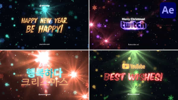 Christmas And New Year Greetings Typography For After Effects - VideoHive 55369181