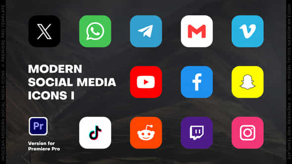 Modern Social Media Icons I Mogrt - VideoHive 49835788