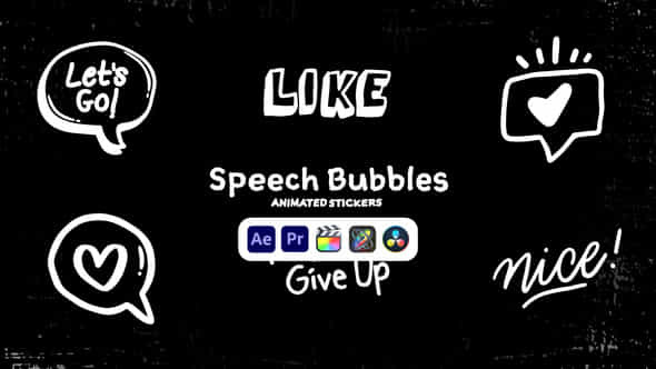 Speech Bubbles Animated Stickers - VideoHive 50571347