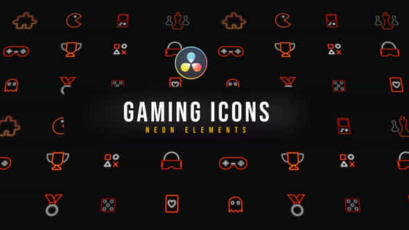 Gaming Neon Icons - VideoHive 39218764