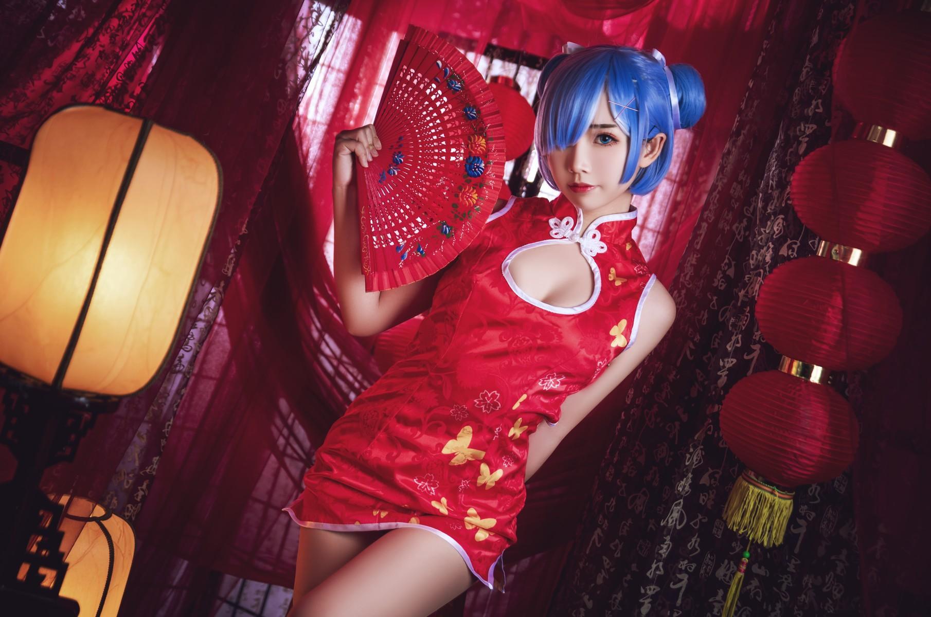 Cosplay 面饼仙儿 雷姆旗袍(15)