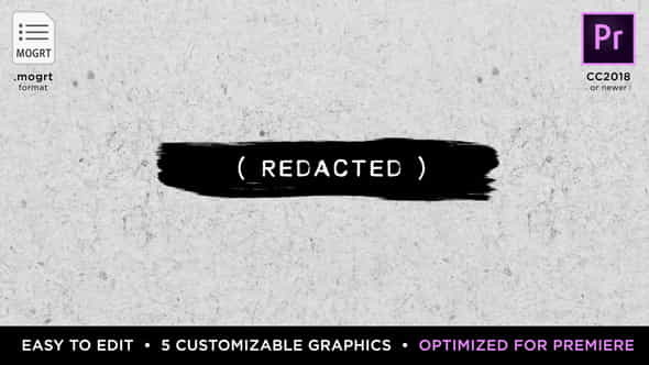 Redacted Titles | MOGRT for - VideoHive 21879662