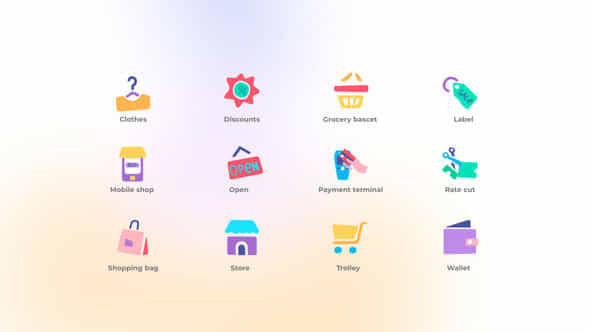 Shopping Icons Set - VideoHive 48918667