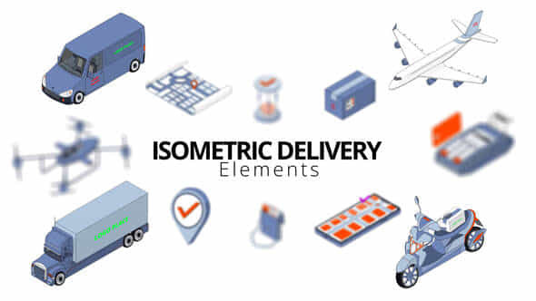 Isometric Delivery Elements - VideoHive 49974818