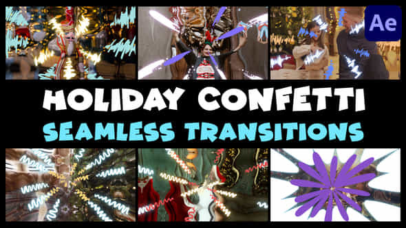 Holiday Confetti Seamless Transitions After Effects - VideoHive 48998418