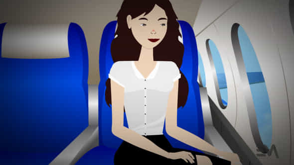 Flying on Airplane - VideoHive 36369322