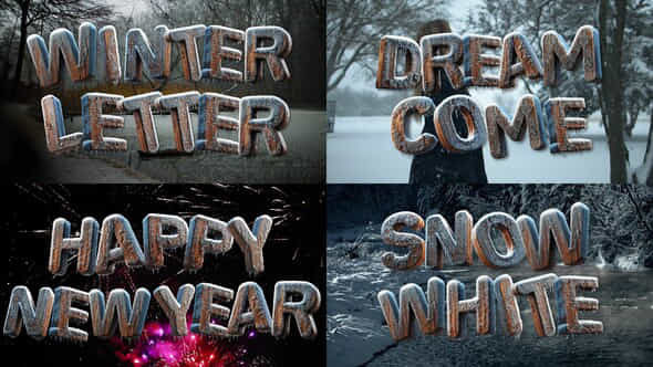 3D Winter Freeze Wood Letters - VideoHive 55351402