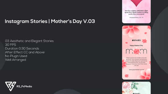 Instagram Stories Mothers Day Greetings V03 - VideoHive 52173217