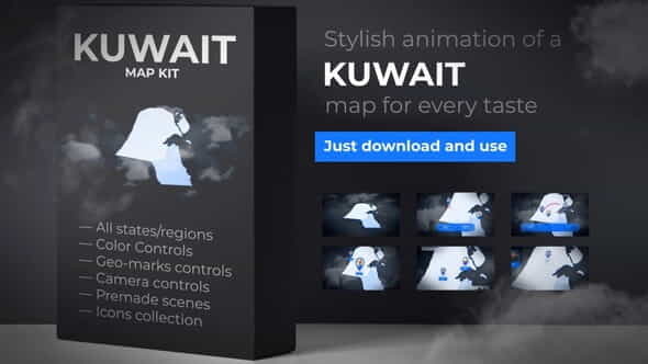 Kuwait Map - State of - VideoHive 28165339