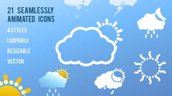 21 Animated Weather Icons - VideoHive 8995202