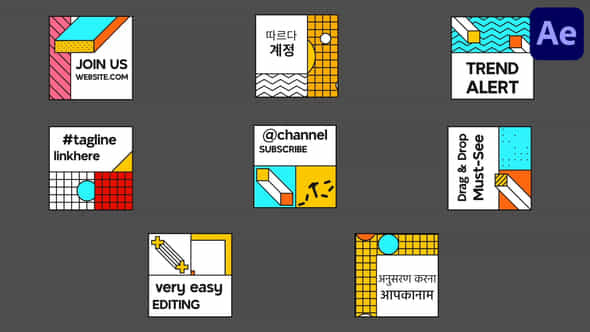 Modern Square Titles For After Effects - VideoHive 57710913