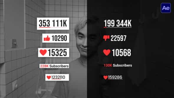 Youtube Counter Ae - VideoHive 58312174