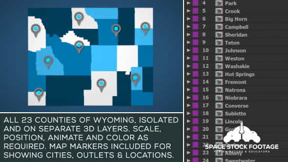 Wyoming Map Kit - VideoHive 20776291
