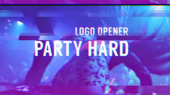 Party Hard - Glitch Logo - VideoHive 11366107
