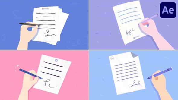 Hands Sign Document Explainer For After Effects - VideoHive 52156864