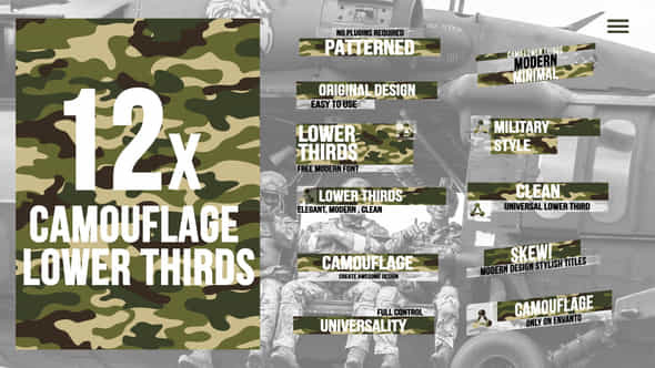 Camouflage Lower Thirds - VideoHive 43903158