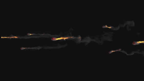 Burning red balls fly leaving - VideoHive 34144518