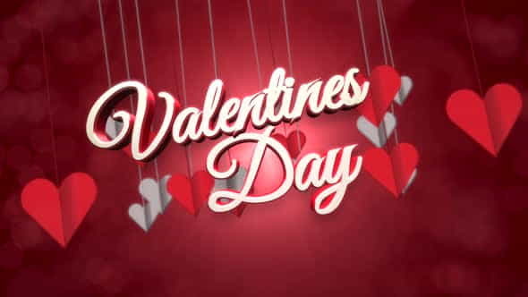 Animated closeup Valentine Day text and motion romantic heart on Valentine day shiny background | Events - VideoHive 29943189