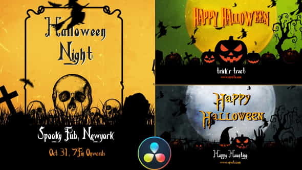 Halloween Openers - DaVinci Resolve - VideoHive 33850892