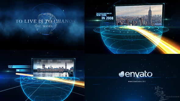 Earth line And Postcard Opener - VideoHive 10181501