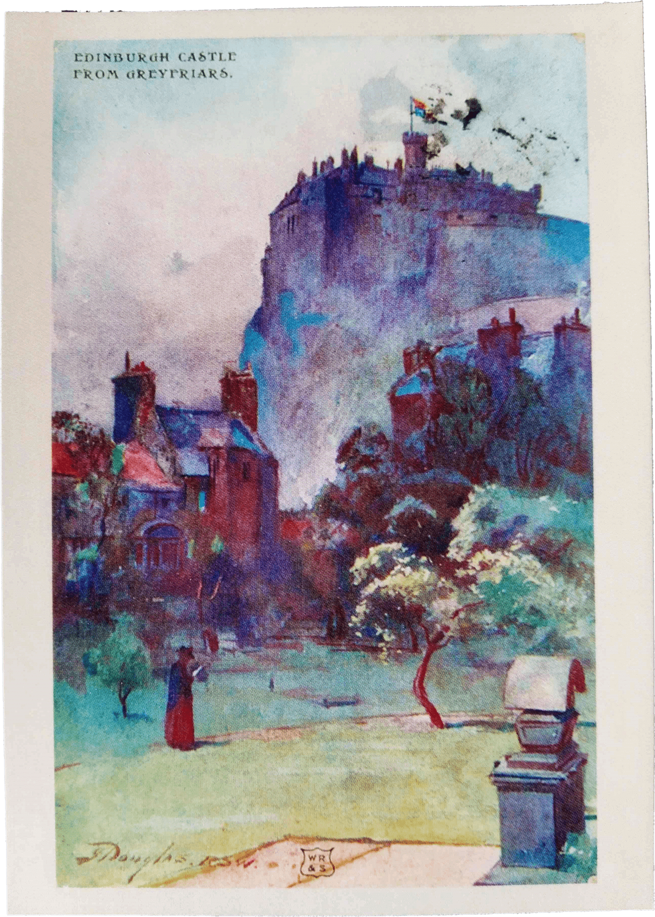 A view of 'Edinburgh Castle from Greyfriars' churchyard