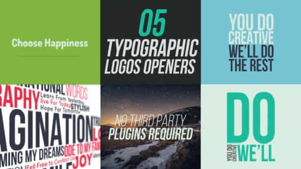 5 Typographic Logos Openers - VideoHive 10766094