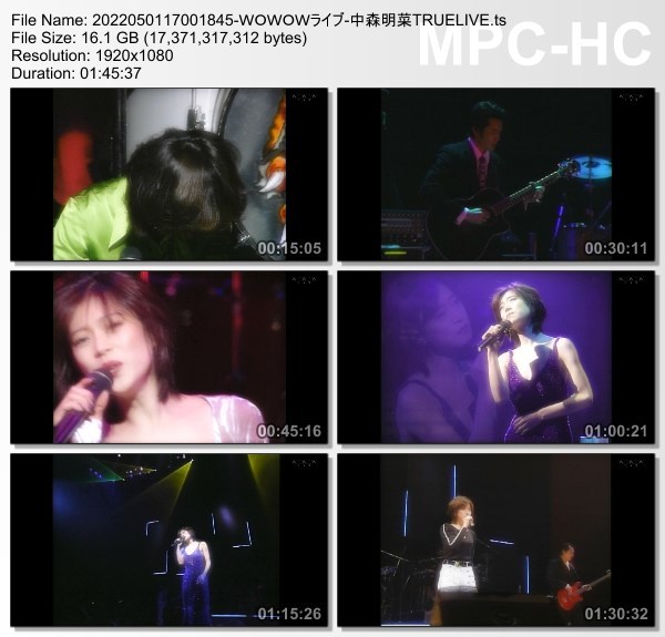 [TV-Variety] 中森明菜 – TRUE LIVE ’95 (WOWOW Live 2022.05.01)