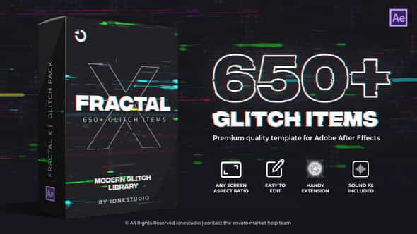 FRACTAL X | 650+ Glitch - VideoHive 36865814