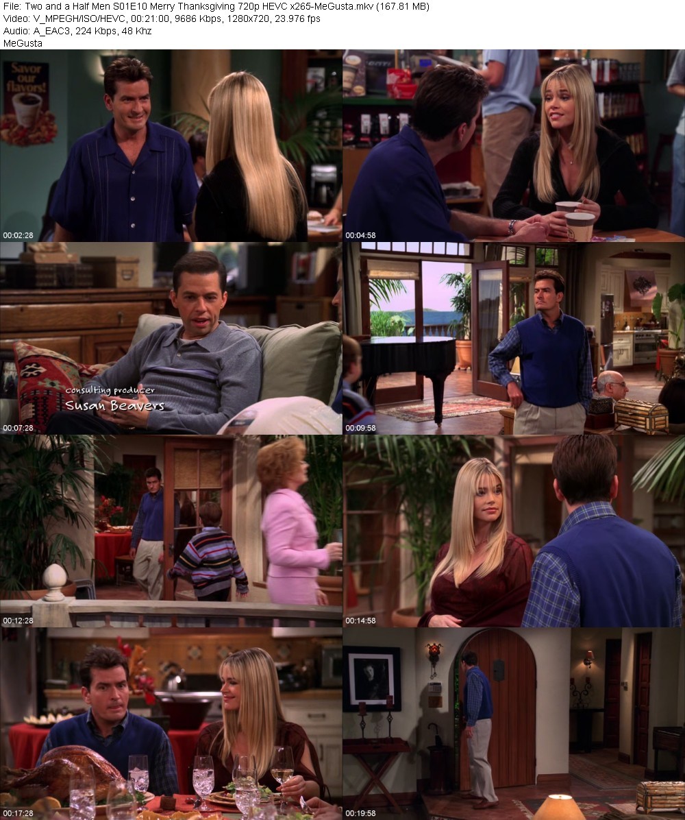 Two and a Half Men S01E10 Merry Thanksgiving 720p HEVC x265-MeGusta