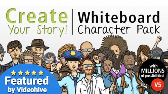 Create Your Story Whiteboard Character - VideoHive 5833338