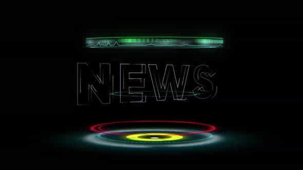 NEWS text in HUD hologram. - VideoHive 32876358