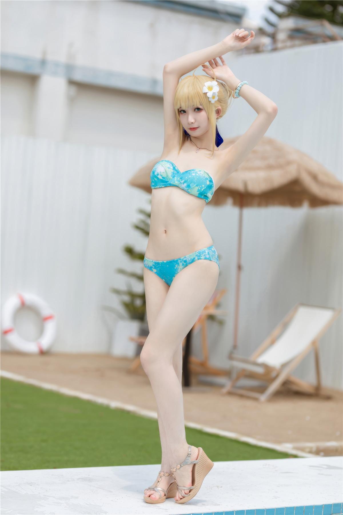 Cosplay 封疆疆v 阿尔托莉雅·潘德拉贡 泳装(40)